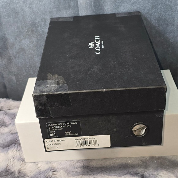 NWB Coach Clarkson Flat Strappy Thong Sandals in Black & White Buckle SZ 8 - Picture 9 of 9